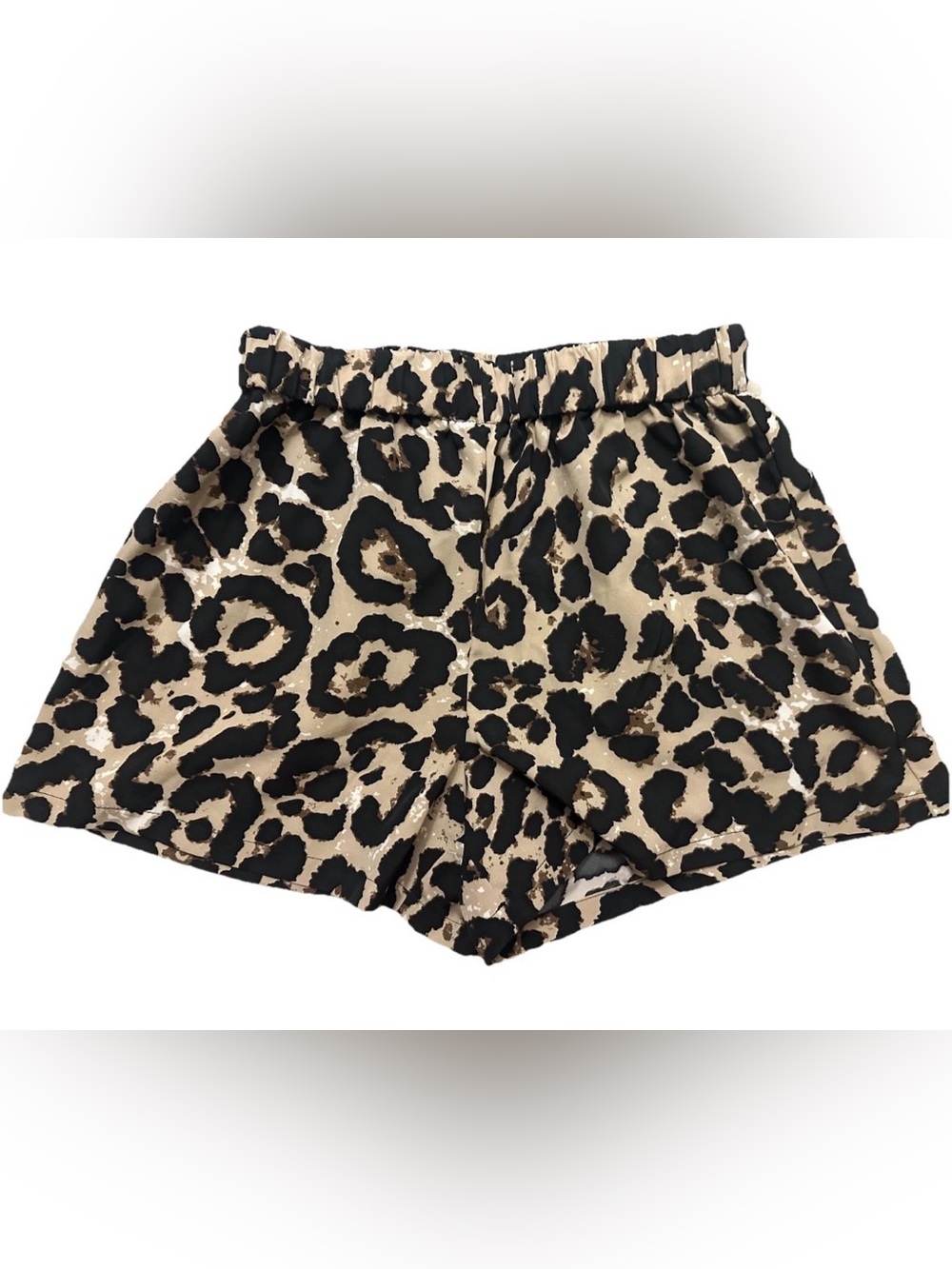 SHEIN Leopard Print Waist Elastic Shorts Size M Tall